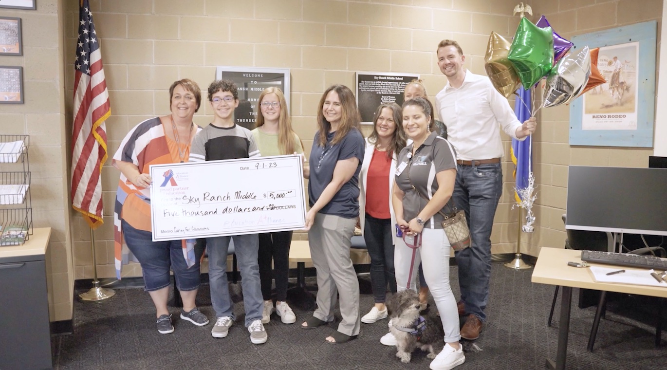  People posing with donation check